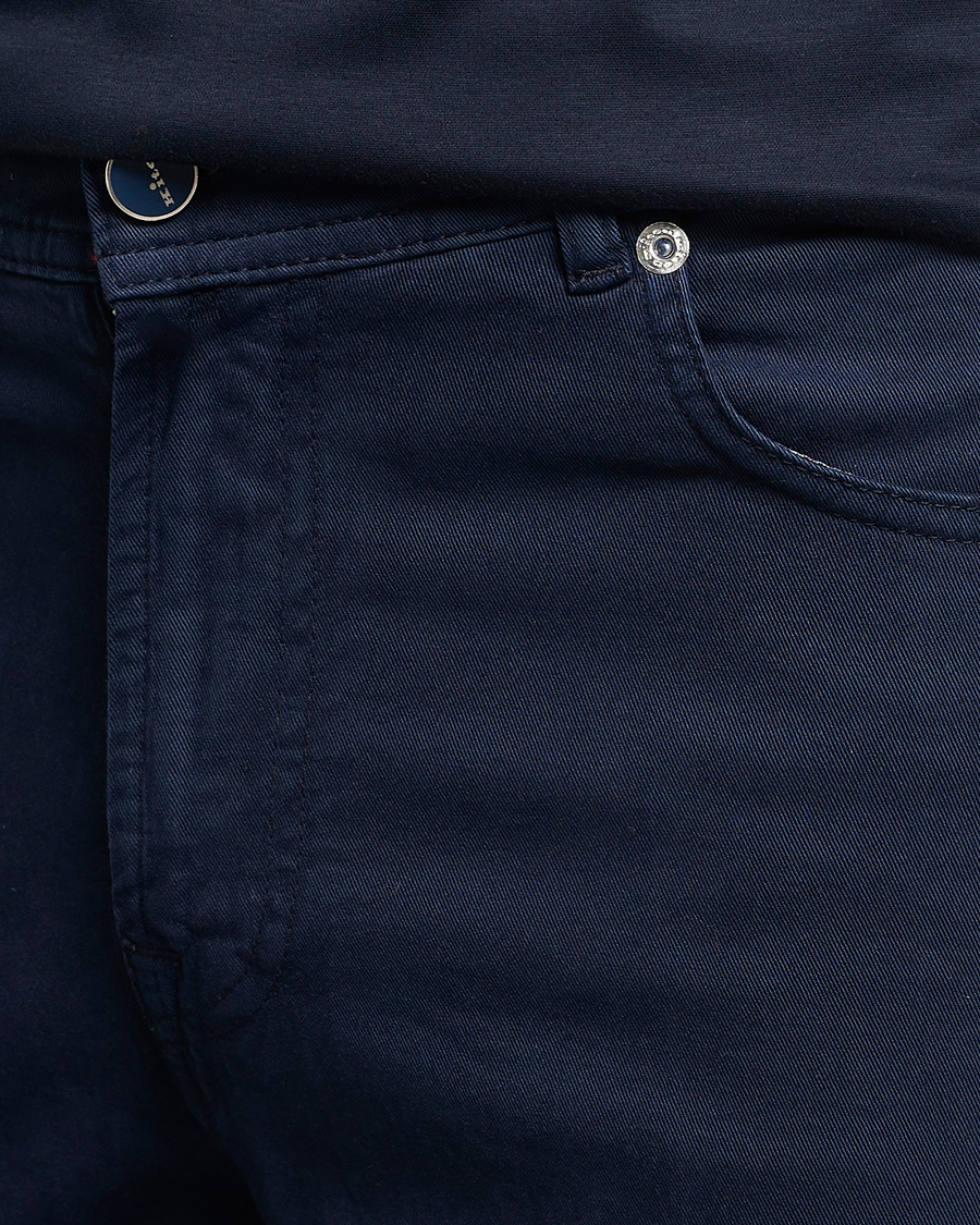 Hombres | Pantalones | Kiton | Slim Fit Cashmere/Cotton 5-Pocket Pants Navy