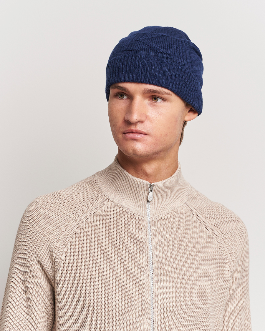 Hombres | Kiton Cashmere Beanie Navy | Kiton | Cashmere Beanie Navy