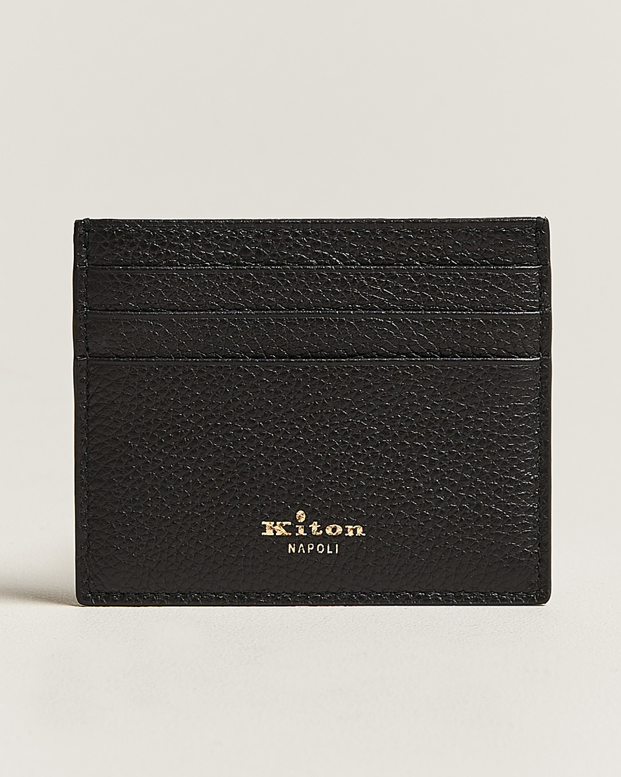 Hombres | Kiton Grain Leather Cardholder Black | Kiton | Grain Leather Cardholder Black