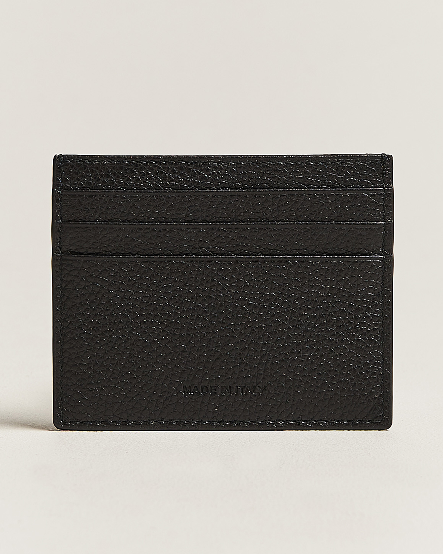 Hombres | Kiton Grain Leather Cardholder Black | Kiton | Grain Leather Cardholder Black