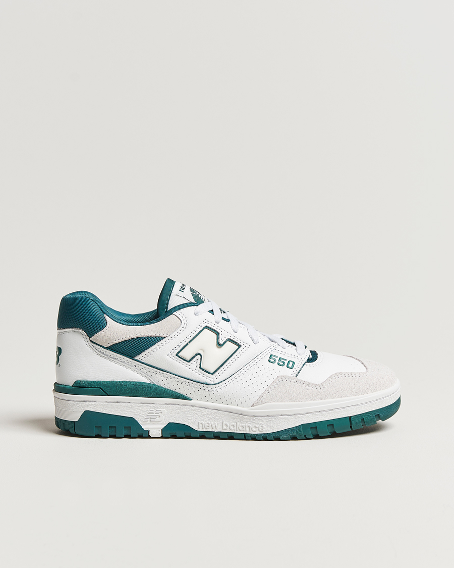 Hombres | New Balance 550 Sneakers White/Green | New Balance | 550 Sneakers White/Green