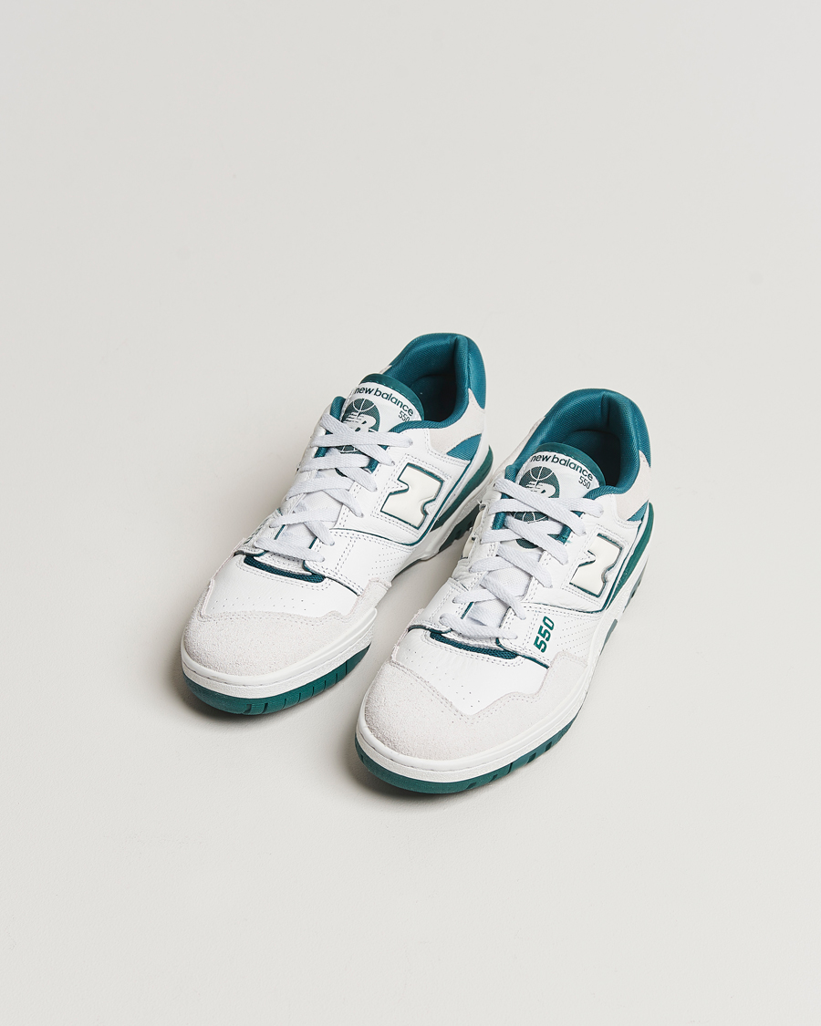 Hombres | New Balance 550 Sneakers White/Green | New Balance | 550 Sneakers White/Green