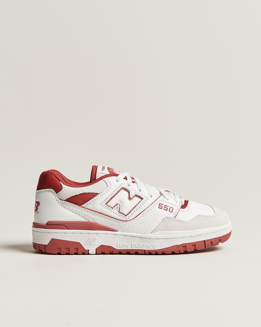 Hombres | New Balance 550 Sneakers White/Red | New Balance | 550 Sneakers White/Red