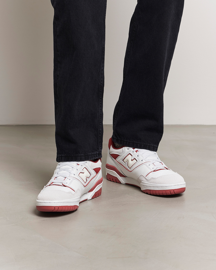 Hombres | New Balance 550 Sneakers White/Red | New Balance | 550 Sneakers White/Red
