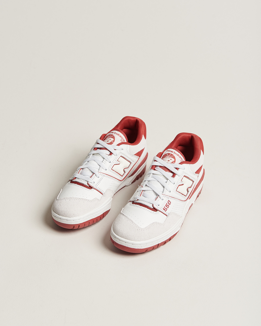Hombres | New Balance 550 Sneakers White/Red | New Balance | 550 Sneakers White/Red