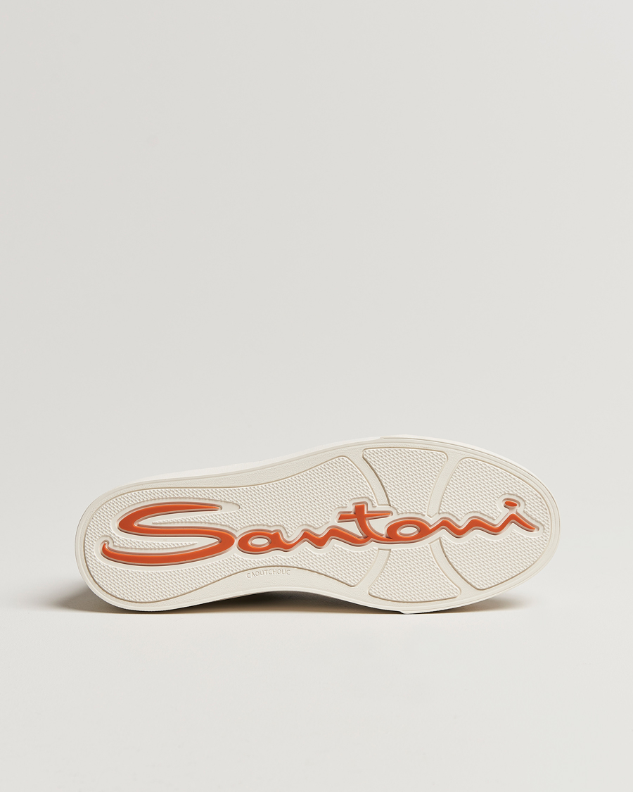 Hombres | Santoni Double Buckle Sneakers White/Black | Santoni | Double Buckle Sneakers White/Black