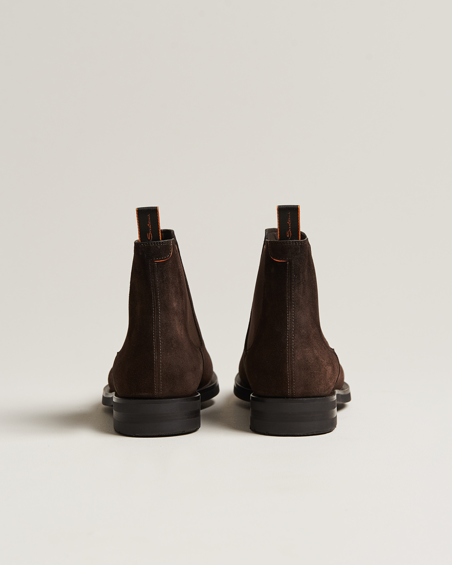 Hombres | Santoni Chelsea Boots Dark Brown Suede | Santoni | Chelsea Boots Dark Brown Suede