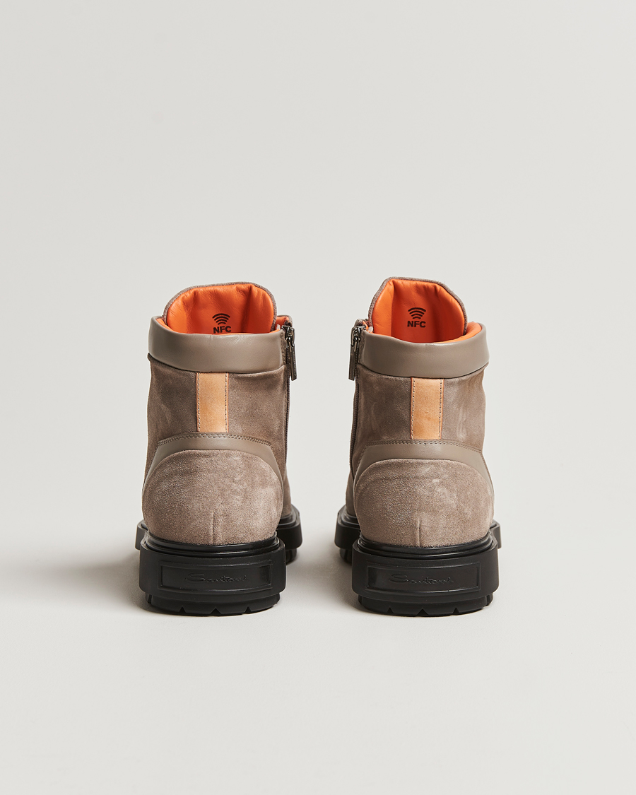 Hombres | Santoni St Moritz Winter Boots Beige Suede | Santoni | St Moritz Winter Boots Beige Suede