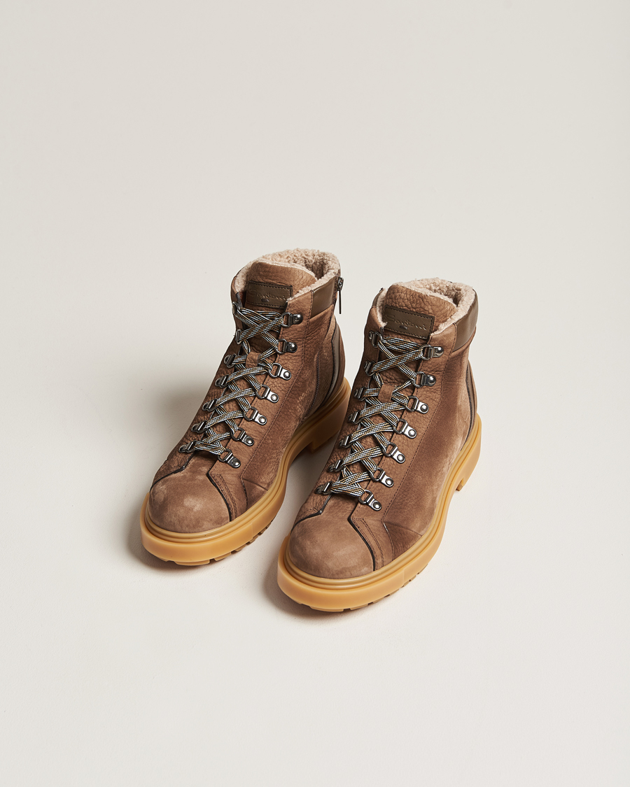 Hombres | Santoni St Moritz Winter Boots Brown Nubuck | Santoni | St Moritz Winter Boots Brown Nubuck