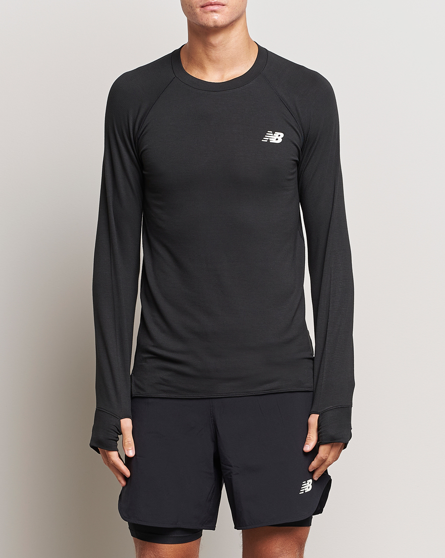 Hombres | Ropa | New Balance | Running Q Speed Jacquard Long Sleeve T-Shirt Black