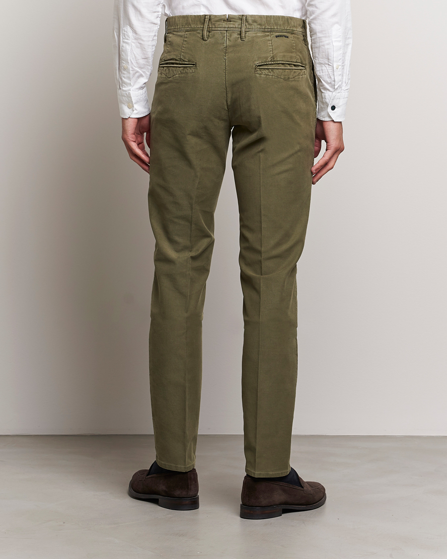 Hombres | Pantalones | Incotex | Slim Fit Garment Dyed Slacks Military
