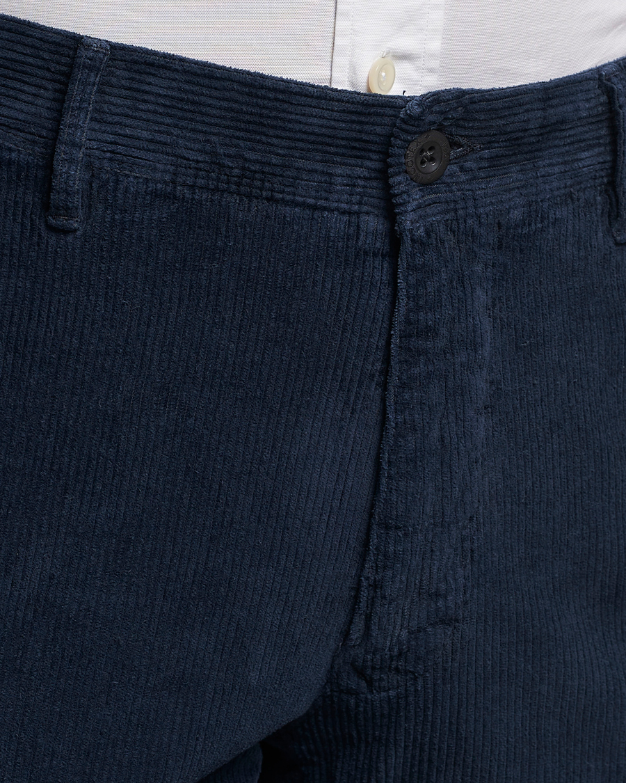 Hombres | Pantalones | Incotex | Slim Fit Leisure Cord Slacks Navy