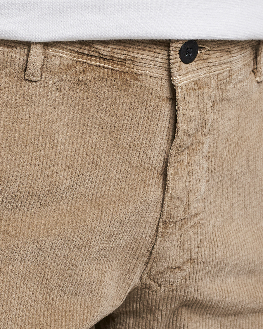 Hombres | Pantalones | Incotex | Slim Fit Leisure Cord Slacks Beige
