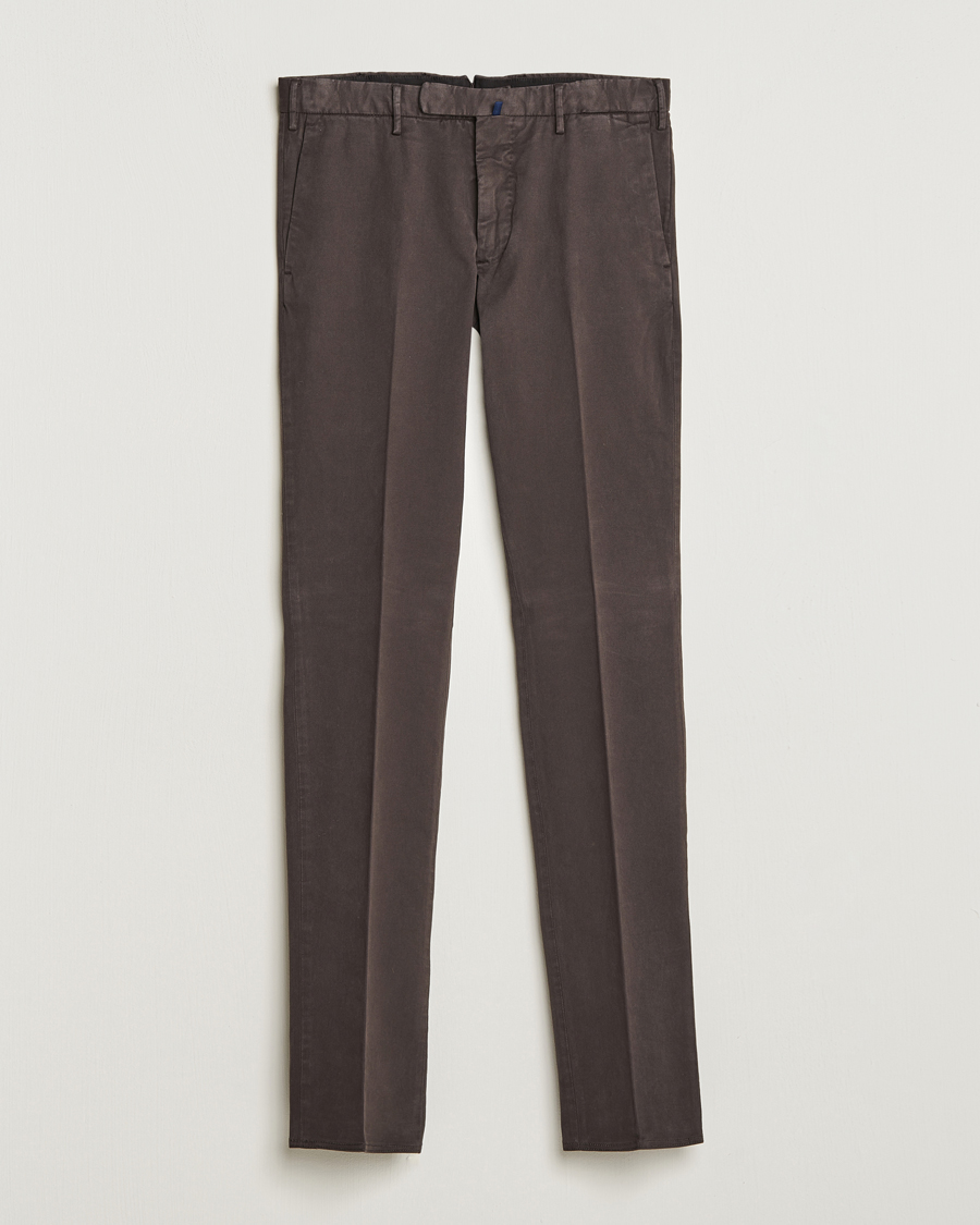 Hombres | Pantalones | Incotex | Slim Fit Cotton Stretch Chinos Dark Brown