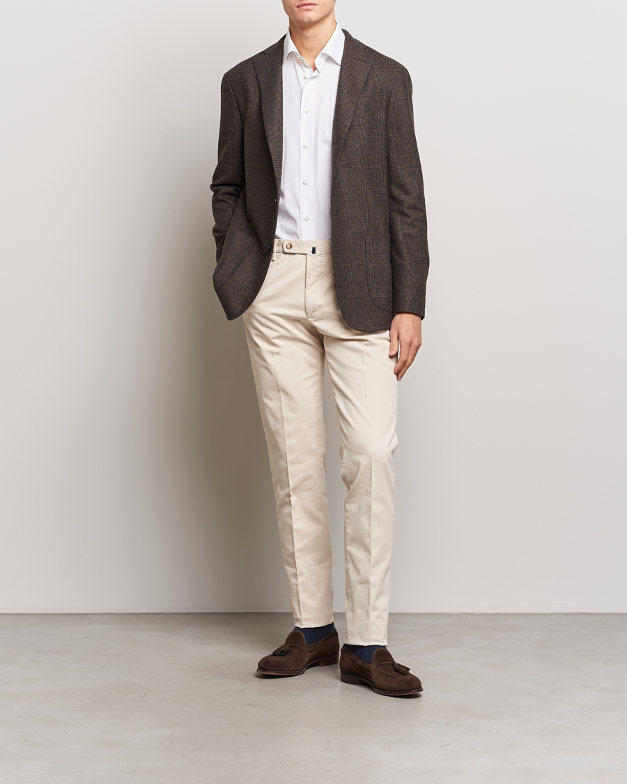 Hombres | Pantalones | Incotex | Regular Fit Cotton Chinos Off White