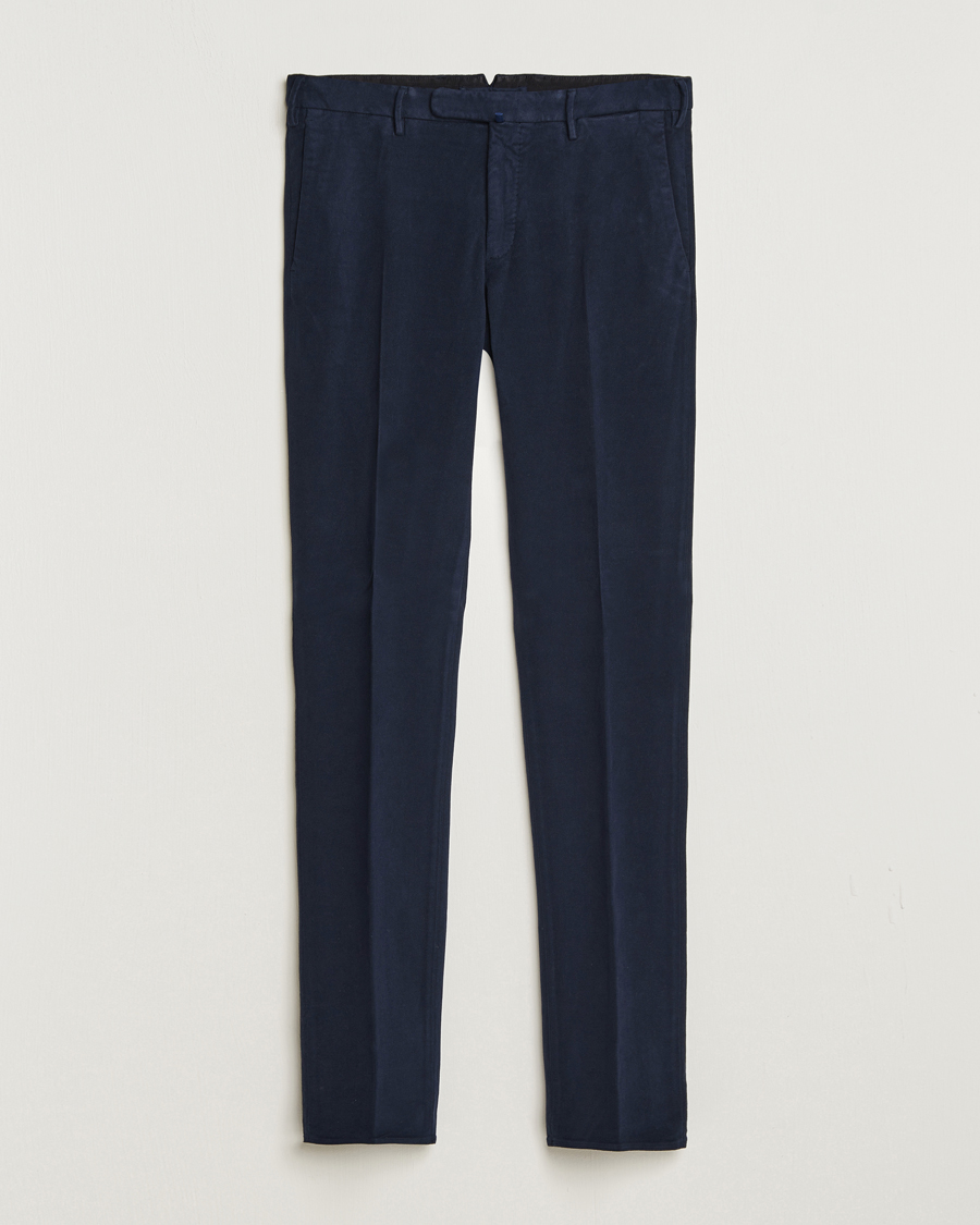 Hombres | Pantalones | Incotex | Slim Fit Luxury Moleskine Trousers Navy