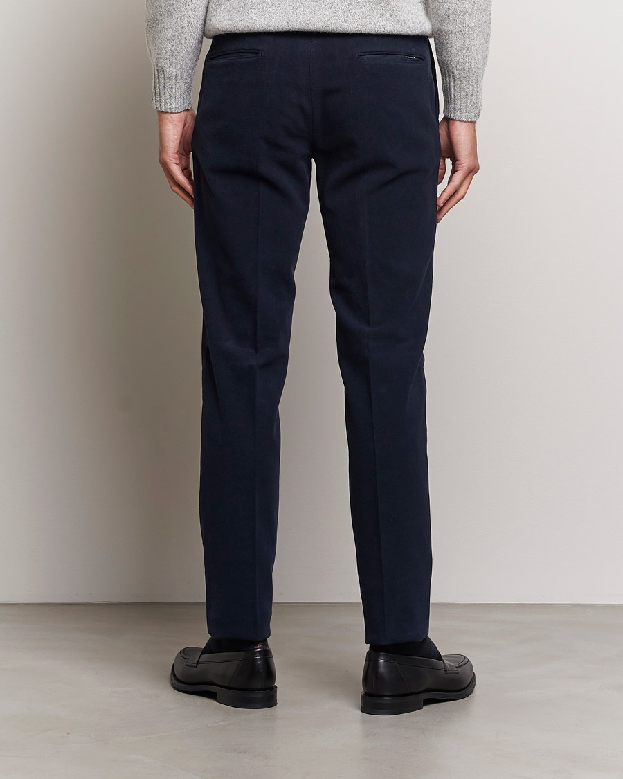 Hombres | Pantalones | Incotex | Slim Fit Luxury Moleskine Trousers Navy
