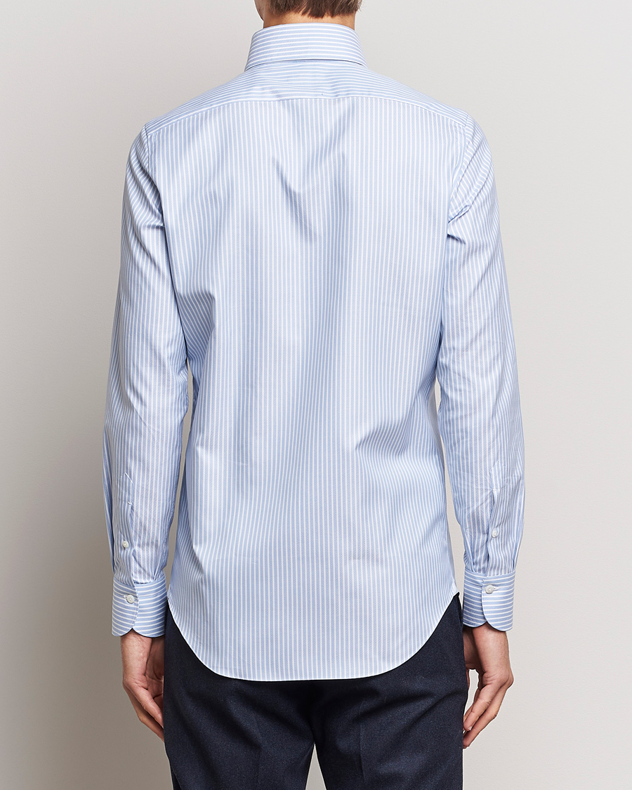 Hombres | Camisas | Finamore Napoli | Milano Slim Oxford Button Down Shirt Blue Stripe