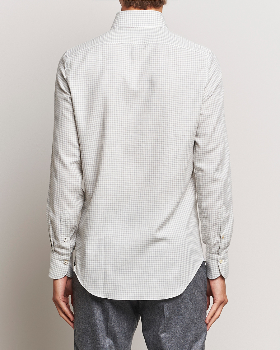 Hombres | Camisas | Finamore Napoli | Milano Slim Cashmere BD Shirt Light Grey
