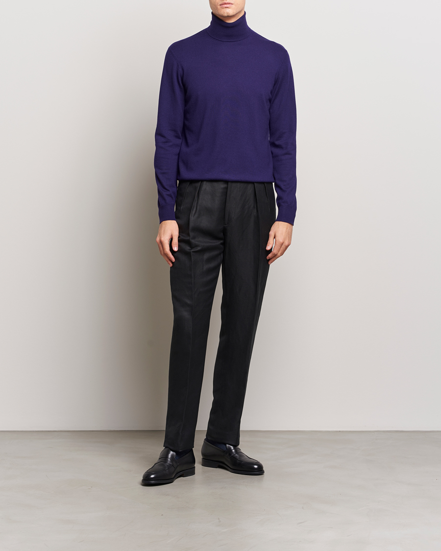 Hombres | Jerséis y prendas de punto | Ralph Lauren Purple Label | Cashmere Jersey Rollneck Purple