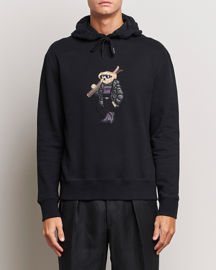 Hombres | Jerséis y prendas de punto | Ralph Lauren Purple Label | Luxury Fleece Bear Hoodie Black