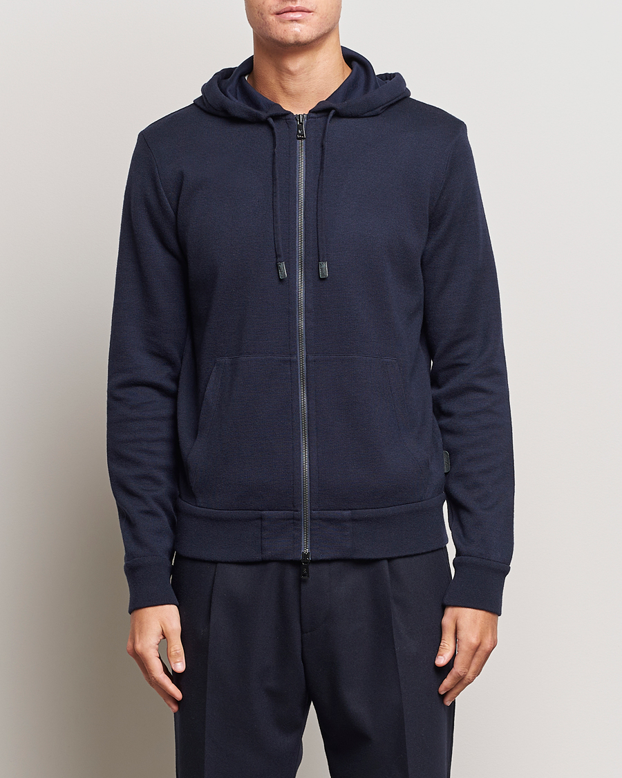 Hombres | Jerséis y prendas de punto | Ralph Lauren Purple Label | Luxury Fleece Full Zip Sweater Navy