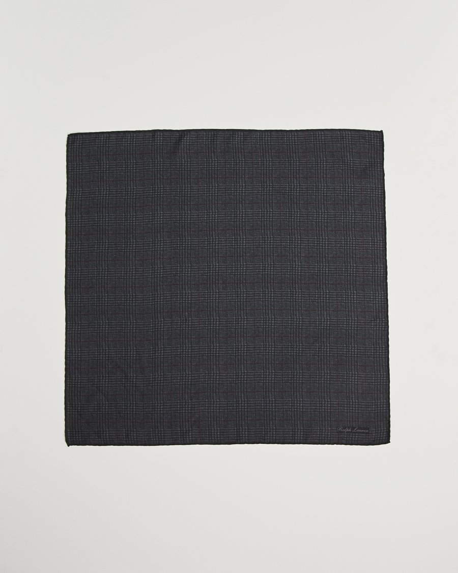 Hombres | Ralph Lauren Purple Label Glencheck Wool Scarf Charcoal | Ralph Lauren Purple Label | Glencheck Wool Scarf Charcoal