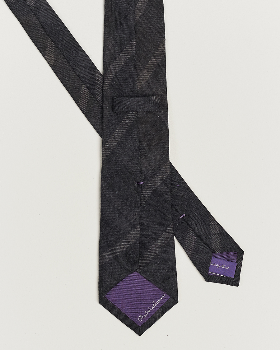 Hombres |  | Ralph Lauren Purple Label | Tonal Plaid Tie Dark Grey