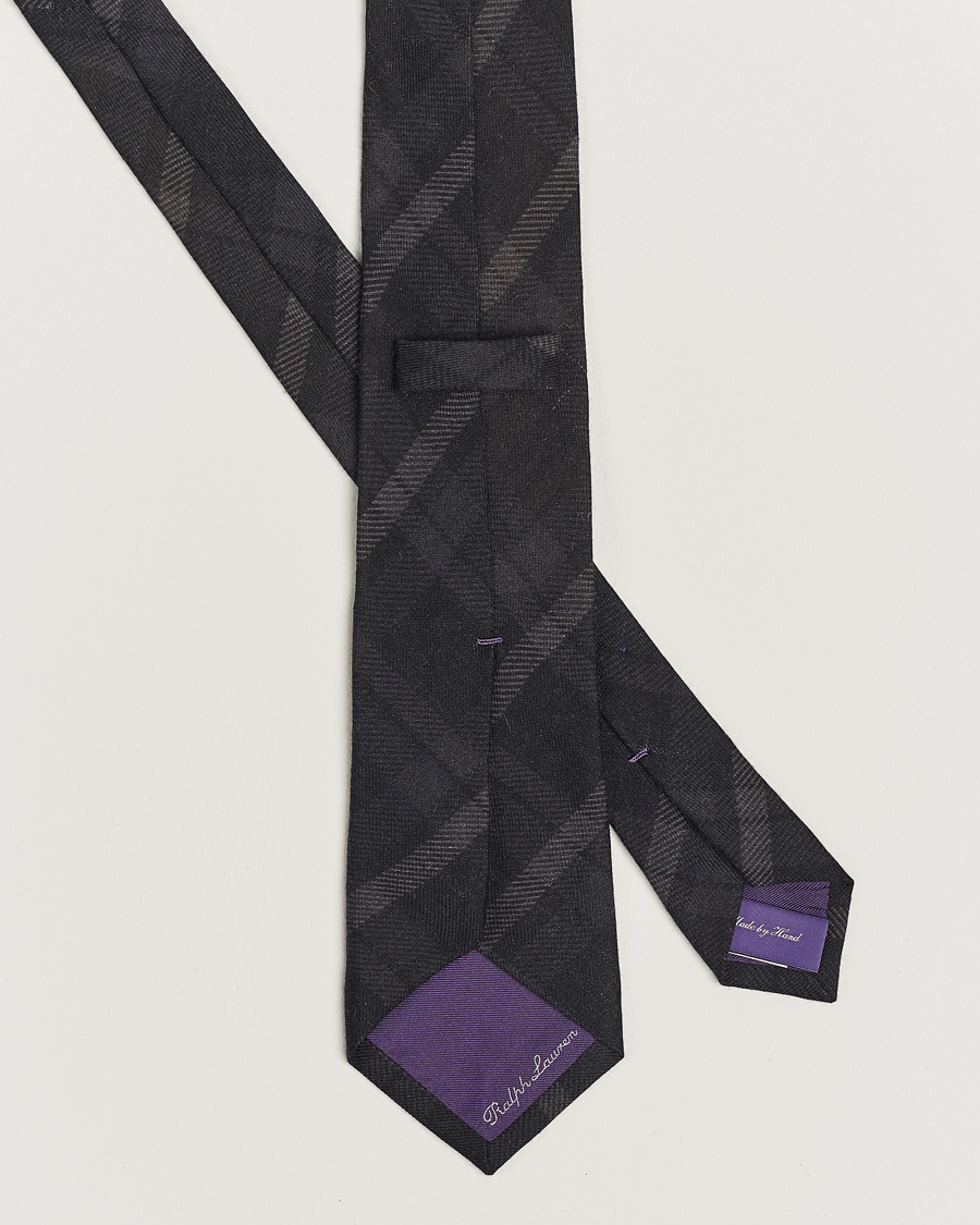 Hombres | Ralph Lauren Purple Label Tonal Plaid Tie Dark Grey | Ralph Lauren Purple Label | Tonal Plaid Tie Dark Grey