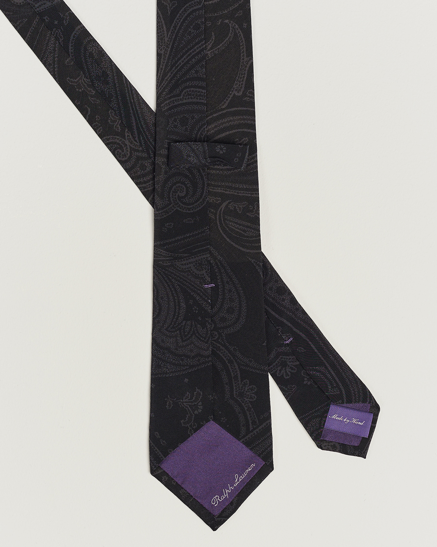Hombres | Ralph Lauren Purple Label Tonal Paisley Tie Charcoal | Ralph Lauren Purple Label | Tonal Paisley Tie Charcoal