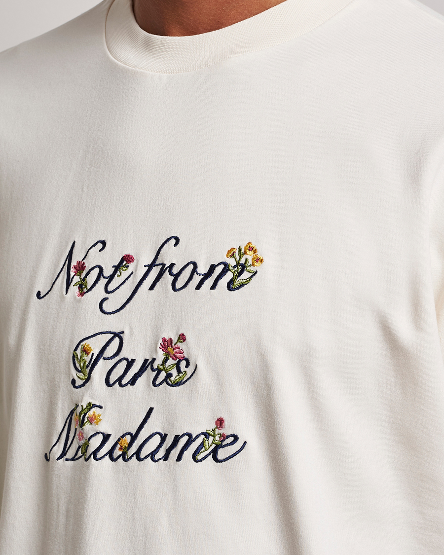 Hombres | Camisetas | Drôle de Monsieur | Flower Slogan T-Shirt Cream