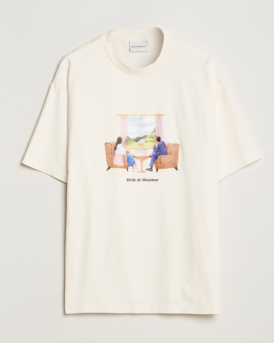 Hombres | Camisetas | Drôle de Monsieur | Voyage T-Shirt Cream