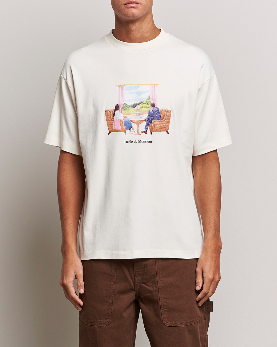 Hombres | Camisetas | Drôle de Monsieur | Voyage T-Shirt Cream