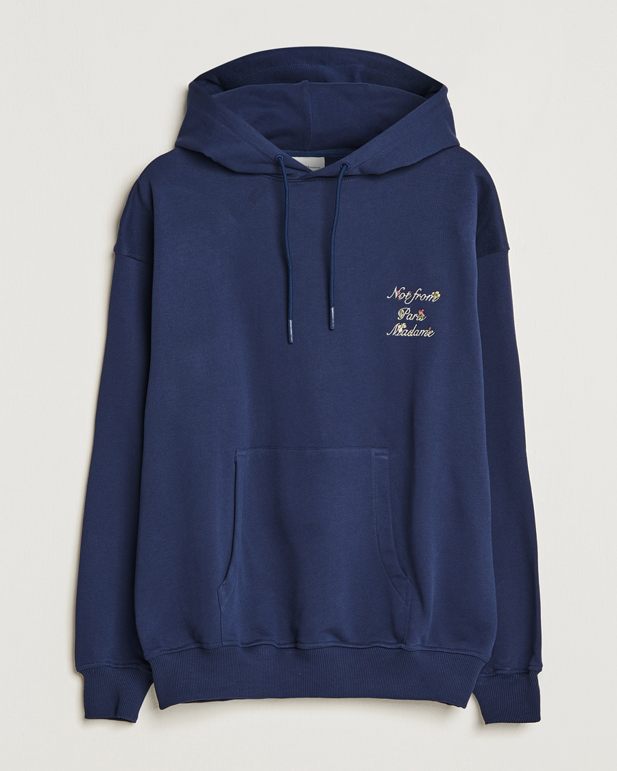 Hombres | Jerséis y prendas de punto | Drôle de Monsieur | Flower Slogan Hoodie Navy