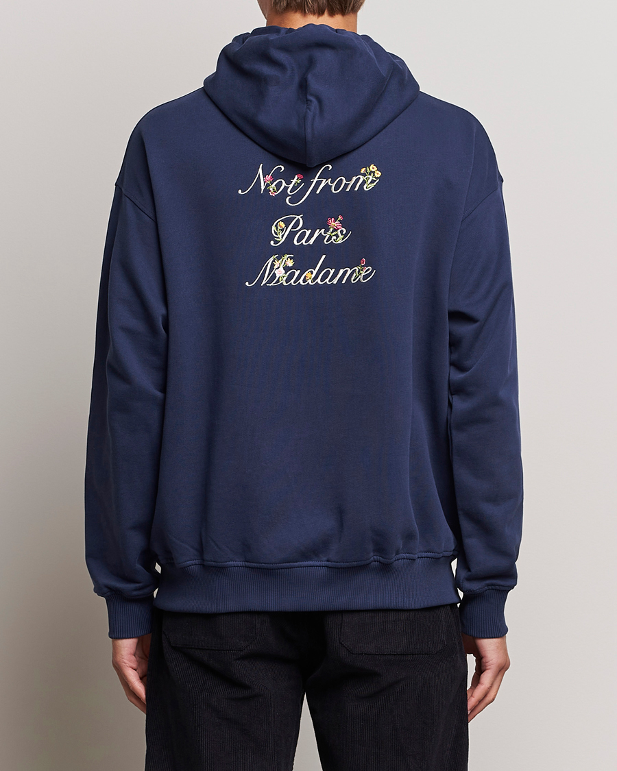 Hombres | Jerséis y prendas de punto | Drôle de Monsieur | Flower Slogan Hoodie Navy