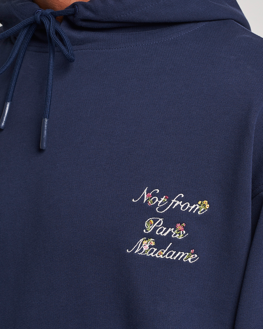 Hombres | Jerséis y prendas de punto | Drôle de Monsieur | Flower Slogan Hoodie Navy