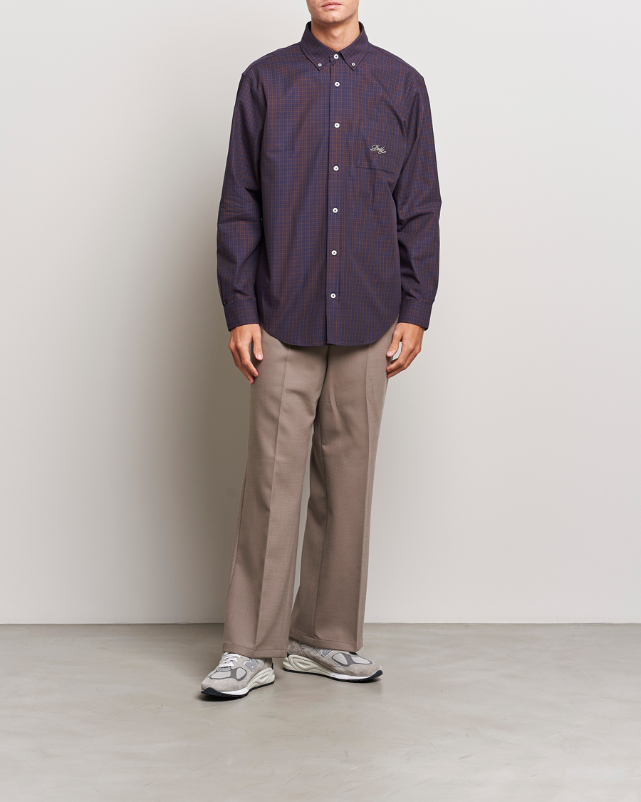 Hombres | Camisas | Drôle de Monsieur | Signature Check Shirt Dark Brown