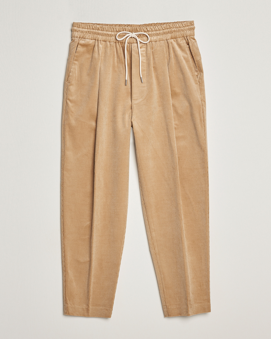 Hombres | Pantalones | Drôle de Monsieur | Drawstring Corduroy Troursers Beige