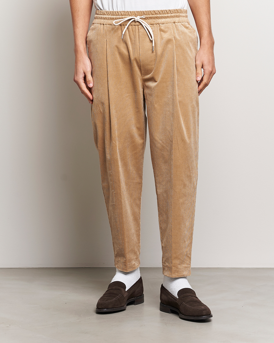 Hombres | Pantalones | Drôle de Monsieur | Drawstring Corduroy Troursers Beige