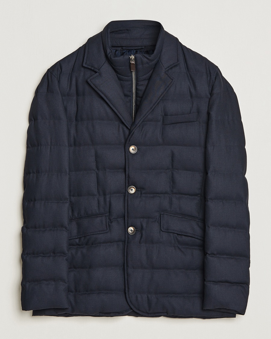 Hombres | Abrigos y chaquetas | Herno | Flannel Down Blazer Navy