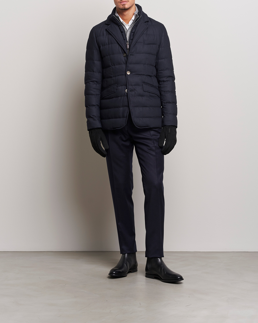 Hombres | Abrigos y chaquetas | Herno | Flannel Down Blazer Navy