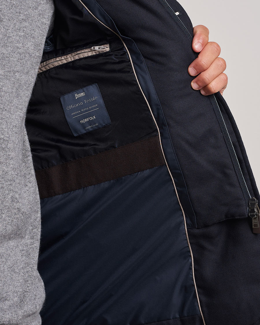 Hombres | Abrigos y chaquetas | Herno | Flannel Down Blazer Navy