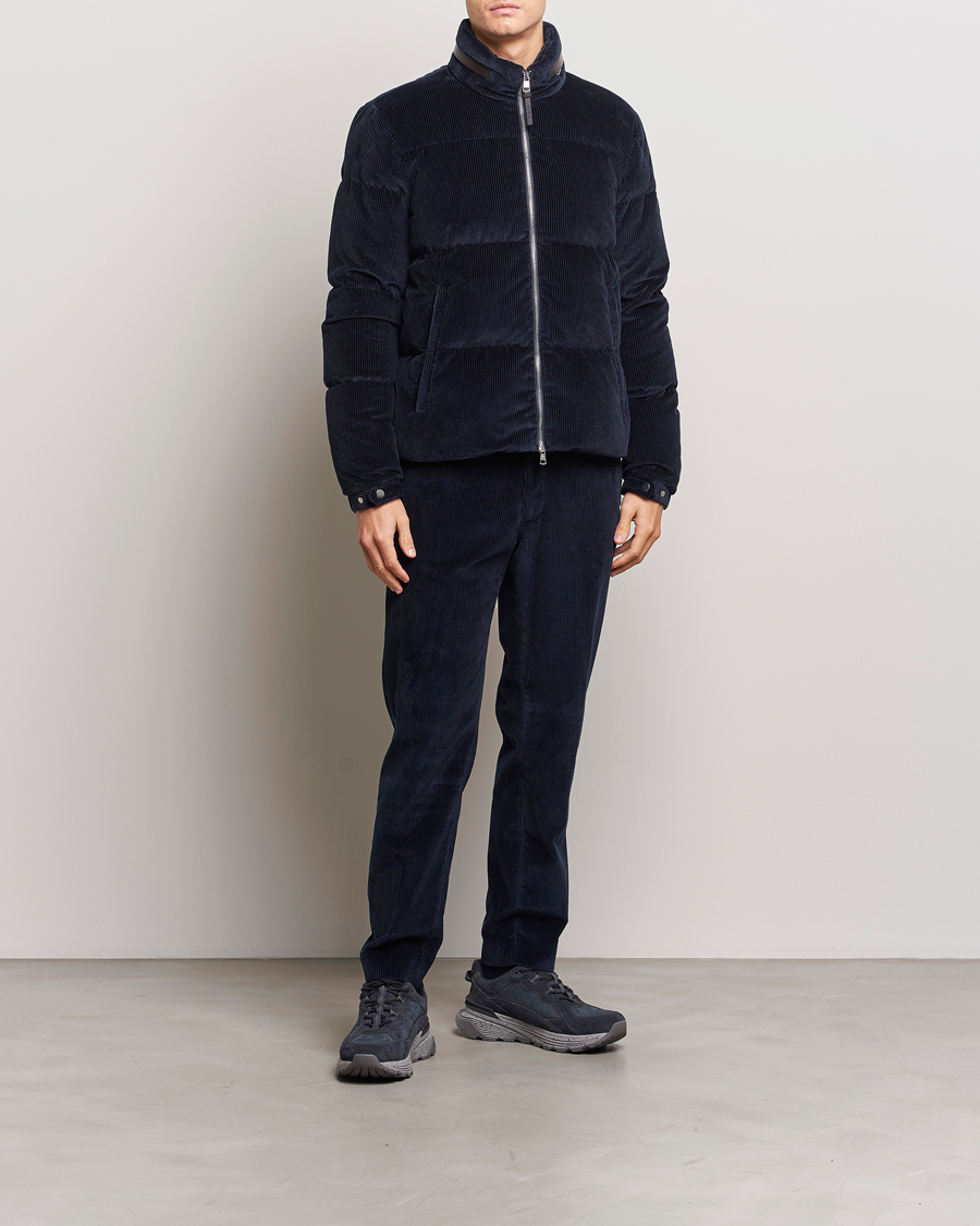 Hombres | Abrigos y chaquetas | Moncler | Besbre Corduroy Down Jacket Navy