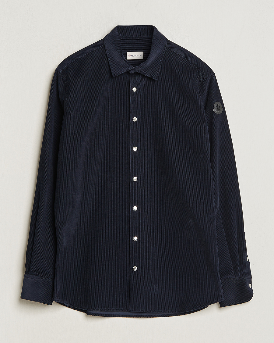 Hombres | Camisas | Moncler | Corduroy Casual Shirt Navy