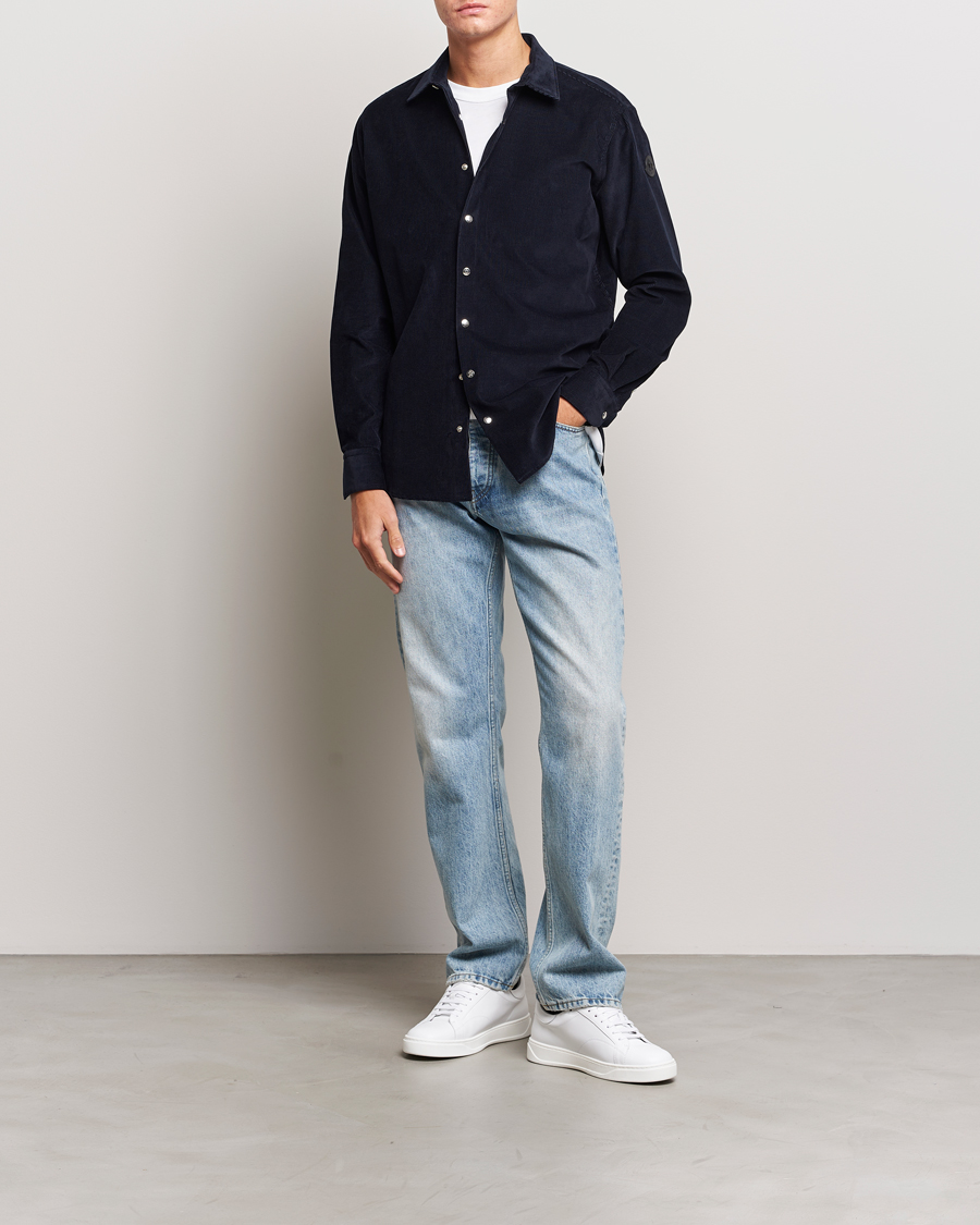Hombres | Camisas | Moncler | Corduroy Casual Shirt Navy