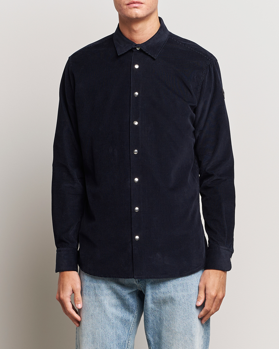 Hombres | Camisas | Moncler | Corduroy Casual Shirt Navy