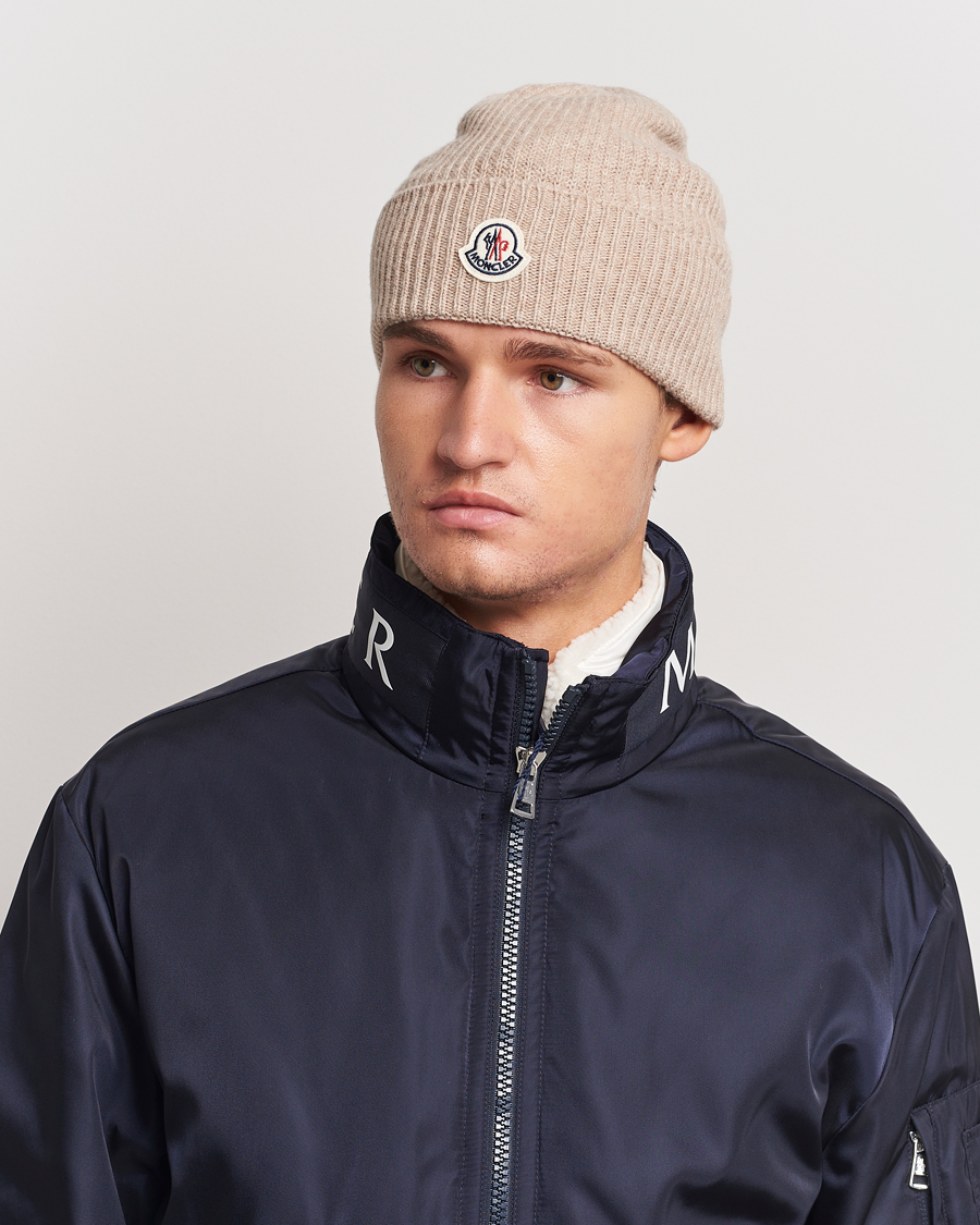 Hombres | Moncler Cashmere Beanie Beige | Moncler | Cashmere Beanie Beige