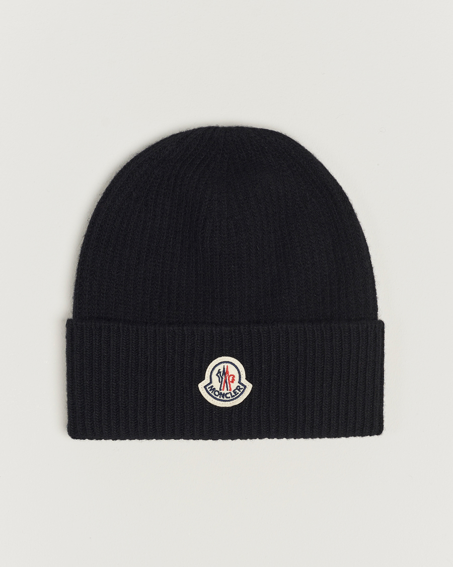 Hombres | Moncler Cashmere Beanie Black | Moncler | Cashmere Beanie Black