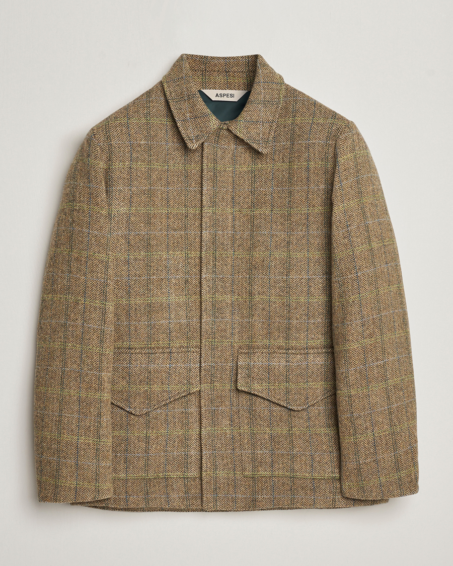 Hombres | Abrigos y chaquetas | Aspesi | Tweed Hunting Jacket Green Check