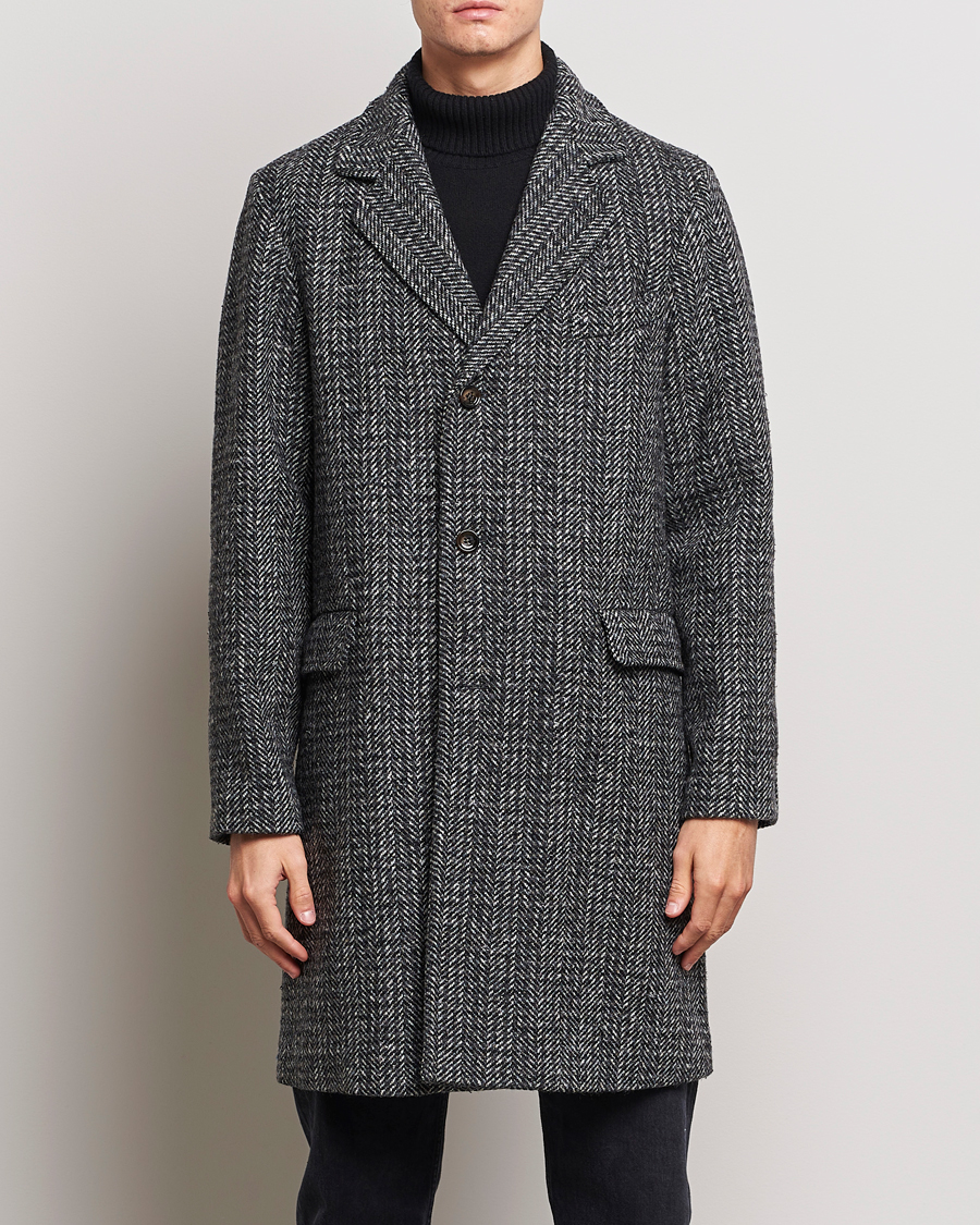 Hombres | Abrigos y chaquetas | Aspesi | Herringbone Wool Coat Grey